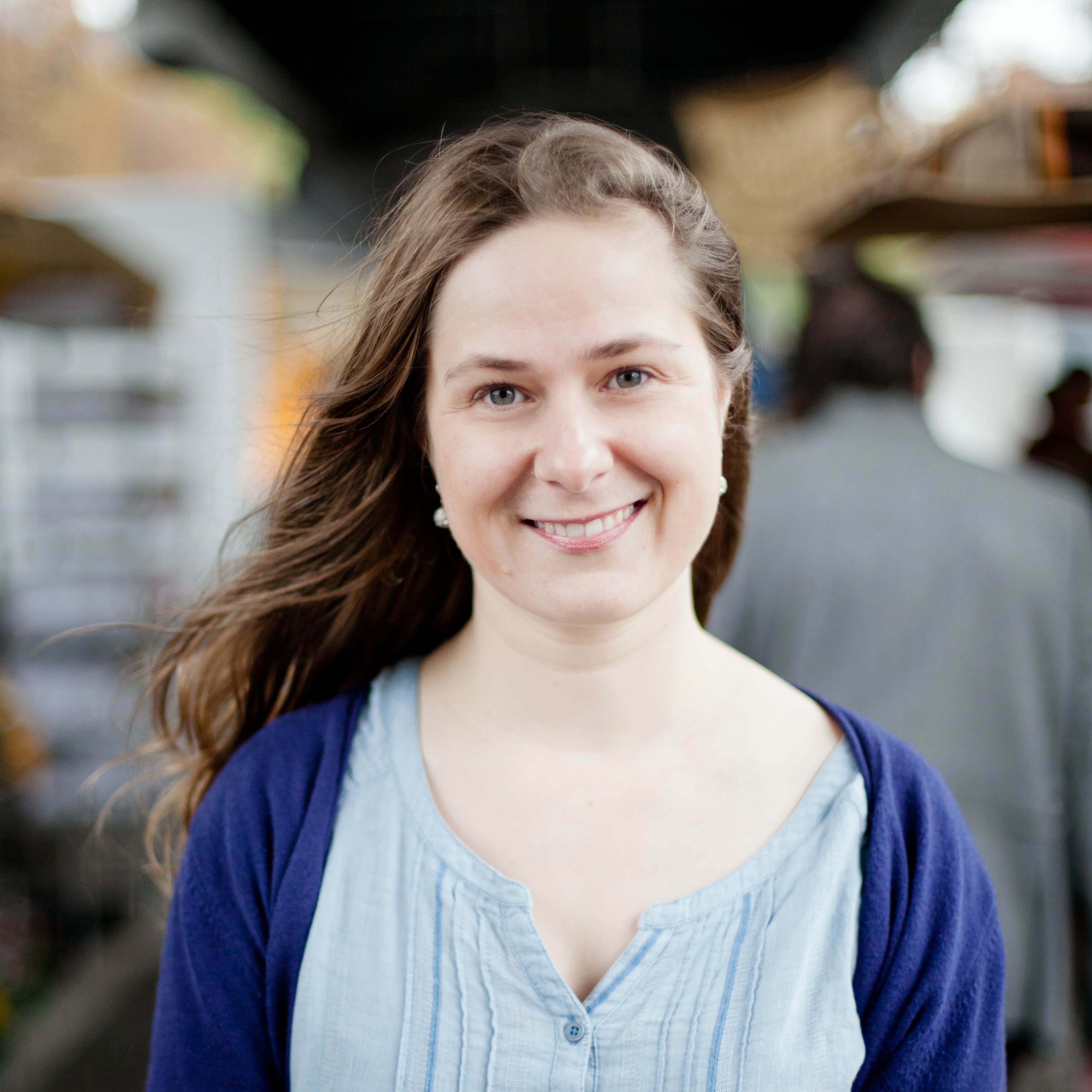 Sandra Roggow beim Fotoshooting auf dem Isemarkt